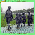 bronze garden sculpture of teacher and student for sale